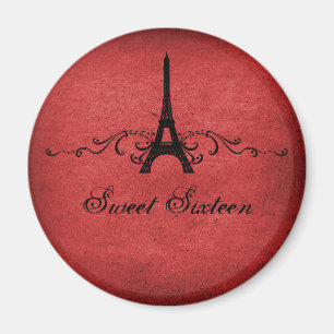 Rouge Vintage Français Plourish Sweet 16 Magnet