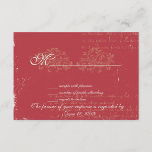 Rouge vintage mariage damassé RSVP