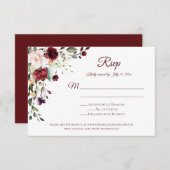 Rouge violet blanc vert Floral rouge dos RSVP (Devant / Derrière)