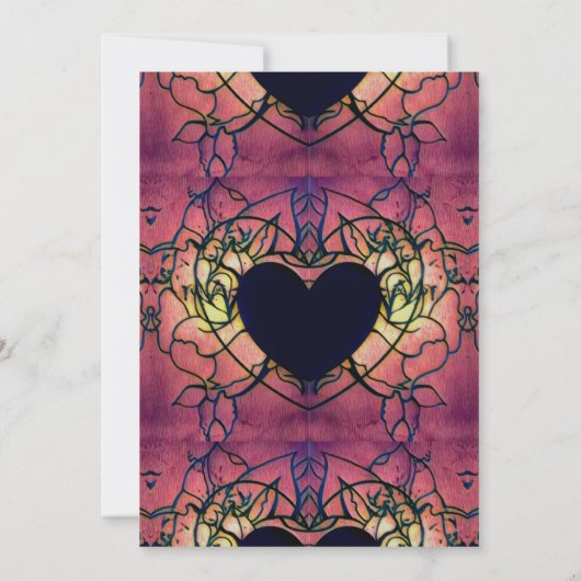 Rouge, violet faire-part de mariage (Dos)