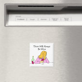 Rouge Wine Woman Magnet (In Situ (Lave-vaisselle))
