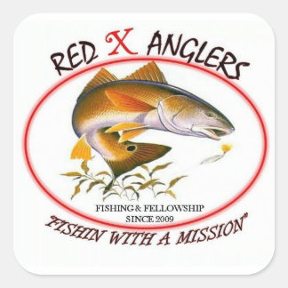 Rouge X Anglers redfish carré autocollant
