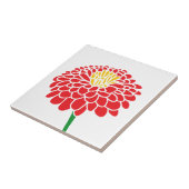 Rouge Zinnia fleurs personnalisées carreaux de cou (Côté)