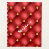 Rouges Diamant Tufté Tufted Custom Text Planner (Devant)