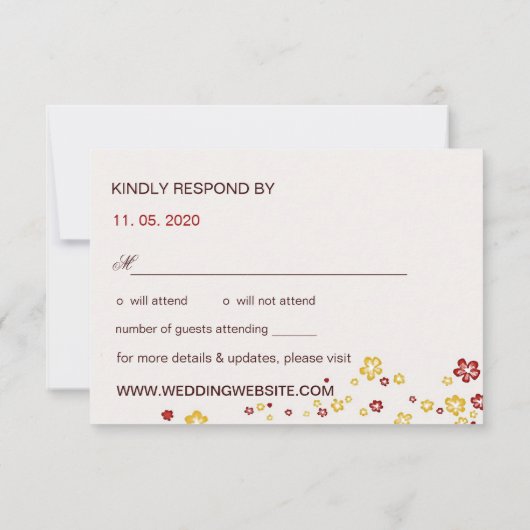 Rouges d'or Cerisier Arbre Fu Chinois RSVP (Dos)