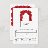 Rouges Rustiques Options de repas Noces Cartes RSV (Devant / Derrière)