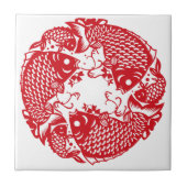 Rouges Whirling Koi Carp Poisson Groupe Carreaux c (Devant)