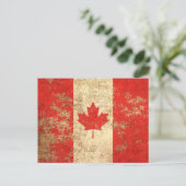 Rough Aged  Canadian Flag Briefkaart (Staand voorkant)