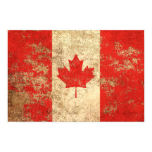 Rough Aged  Canadian Flag