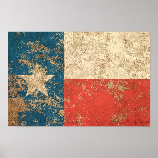 Rough Aged Texas Flag Poster (Voorkant)