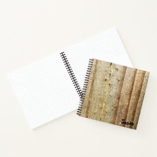 Rough Brown Wood Plank sketchbook Notitieboek (Binnen)