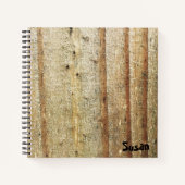 Rough Brown Wood Plank sketchbook Notitieboek (Voorkant)