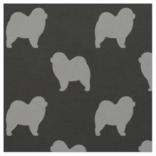 Rough Chow Dog Silhouetten Patroon Stof