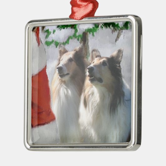 Rough Collie Cadeaux de Noël Ornements (Gauche)