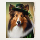 Rough Collie Chien dans la tenue de la Saint Patri (Dos)