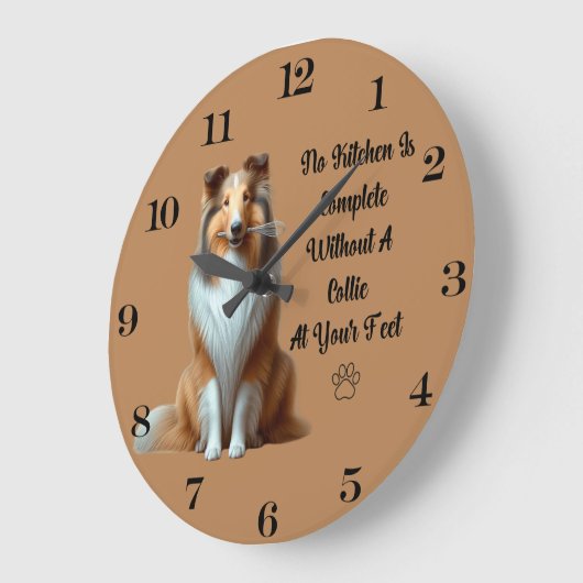 Rough Collie Clock Grote Klok (Hoek)