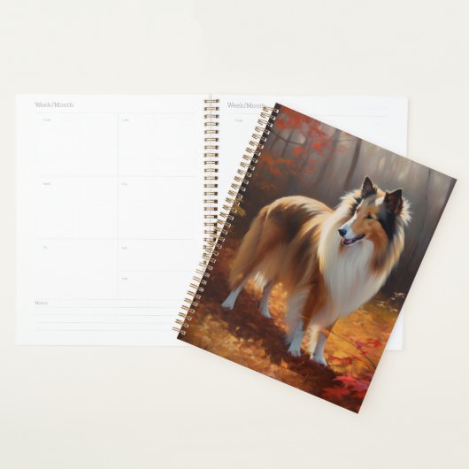 Rough Collie dans l'automne Leaves automne Inspire (Devant avec enveloppe)