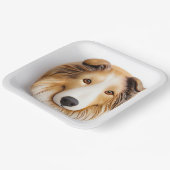 Rough Collie Dog 3D geïnspireerd Papieren Bordje (Gebogen)