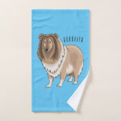 Rough collie dog cartoon illustration (Serviette à main)