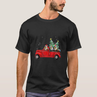 Rough Collie Dog Driving Xmas Truck Christmas Tree T-shirt