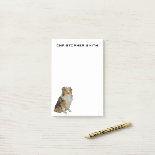 Rough Collie Dog Post-it® Notes (Op bureau)