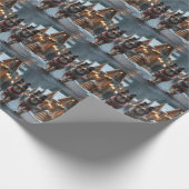 Rough Collie Dogs Christmas Snow Holiday Cadeaupapier (Hoek)