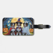 Rough Collie Dogs Pumpkin Halloween Grappig Bagagelabel (Achterkant horizontaal)