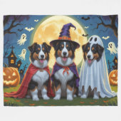 Rough Collie Dogs Pumpkin Halloween Grappig Fleece Deken (Voorkant (Horizontaal))