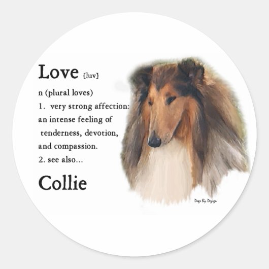Rough Collie Gifts Ronde Sticker (Voorkant)