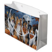 Rough Collie Halloween Spooky Groot Cadeauzakje (Achterkant Gekanteld)