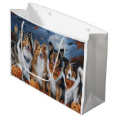 Rough Collie Halloween Spooky Groot Cadeauzakje (Voorkant Gekanteld)