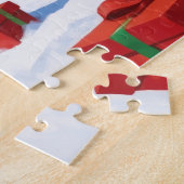 Rough Collie Hardlopen in Sneeuw Met Kerst Pet Legpuzzel (Zijkant)