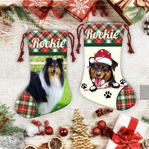 Rough Collie Hond Gepersonaliseerde Kerstmis Kleine Kerstsok