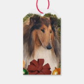 Rough Collie Kerstmis Cadeaulabel (Achterkant)