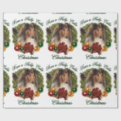 Rough Collie Kerstmis Cadeaupapier (Vlak)