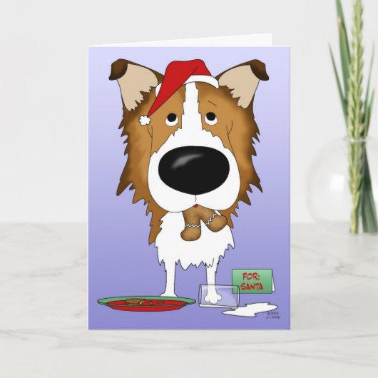 Rough Collie Kerstmis Feestdagen Kaart (Voorkant)