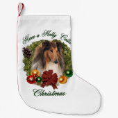 Rough Collie Kerstmis Kleine Kerstsok (Voorkant)