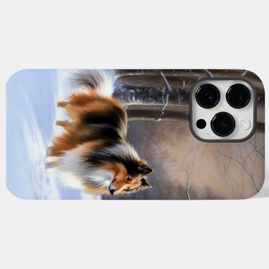 Rough Collie liet het sneeuwen Kerstmis Case-Mate iPhone Case (Achterkant (horizontaal))