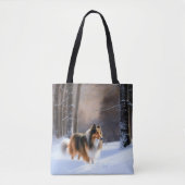 Rough Collie liet het sneeuwen Kerstmis Draagtas (Voorkant)