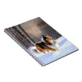 Rough Collie liet het sneeuwen Kerstmis Notitieboek (Rechterzijde)