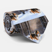 Rough Collie liet het sneeuwen Kerstmis Stropdas (Opgerold)