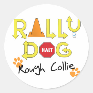 Rough Collie Rally Dog Ronde Sticker