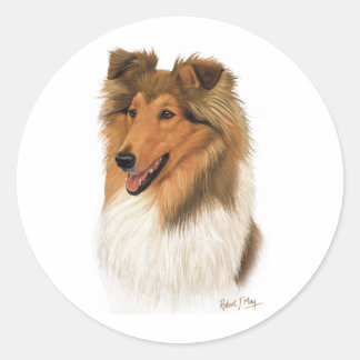 Rough Collie Ronde Sticker