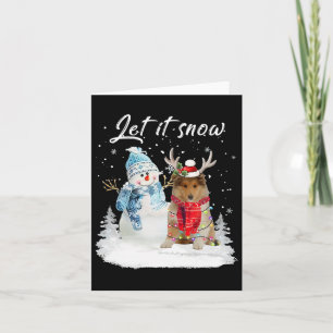 Rough Collie Santa Dog Kerstmis Snowman Xmas Paja Kaart