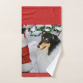 Rough Collie Tri Couleur Noël (Serviette à main)