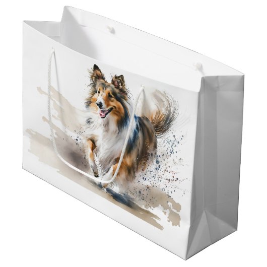 Rough Collies Groot Cadeauzakje (Voorkant Gekanteld)