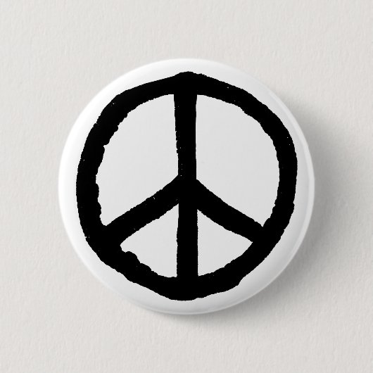 Rough Peace Symbol Ronde Button 5,7 Cm (Voorkant)