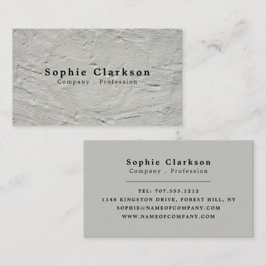 Rough Plaster Effect, Rustic Visitekaartje (Voorkant / Achterkant)