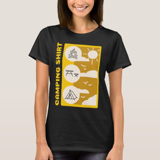 Roughing IT brand picknick tafel tent camping T-shirt (Voorkant)