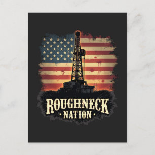 Roughneck Nation Olieveld Amerikaanse werknemer Feestdagenkaart